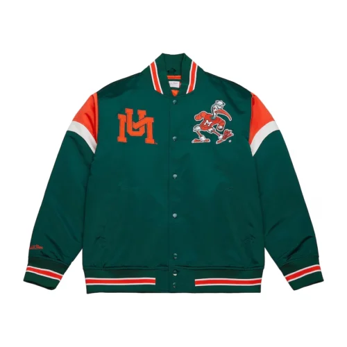 Miami Hurricanes Cooperstown Heavyweight Red Satin Varsity Jacket