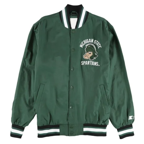 Michigan State Spartans Bomber Green Varsity Jacket