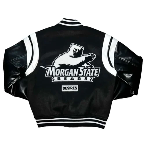 Alternative view of Morgan State Bears Vintage Pride Black Wool & Leather Varsity Jacket