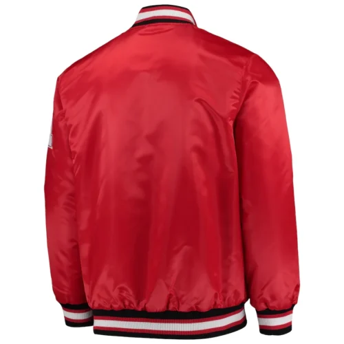 Alternative view of Nebraska Cornhuskers O-Line Red Satin Varsity Jacket