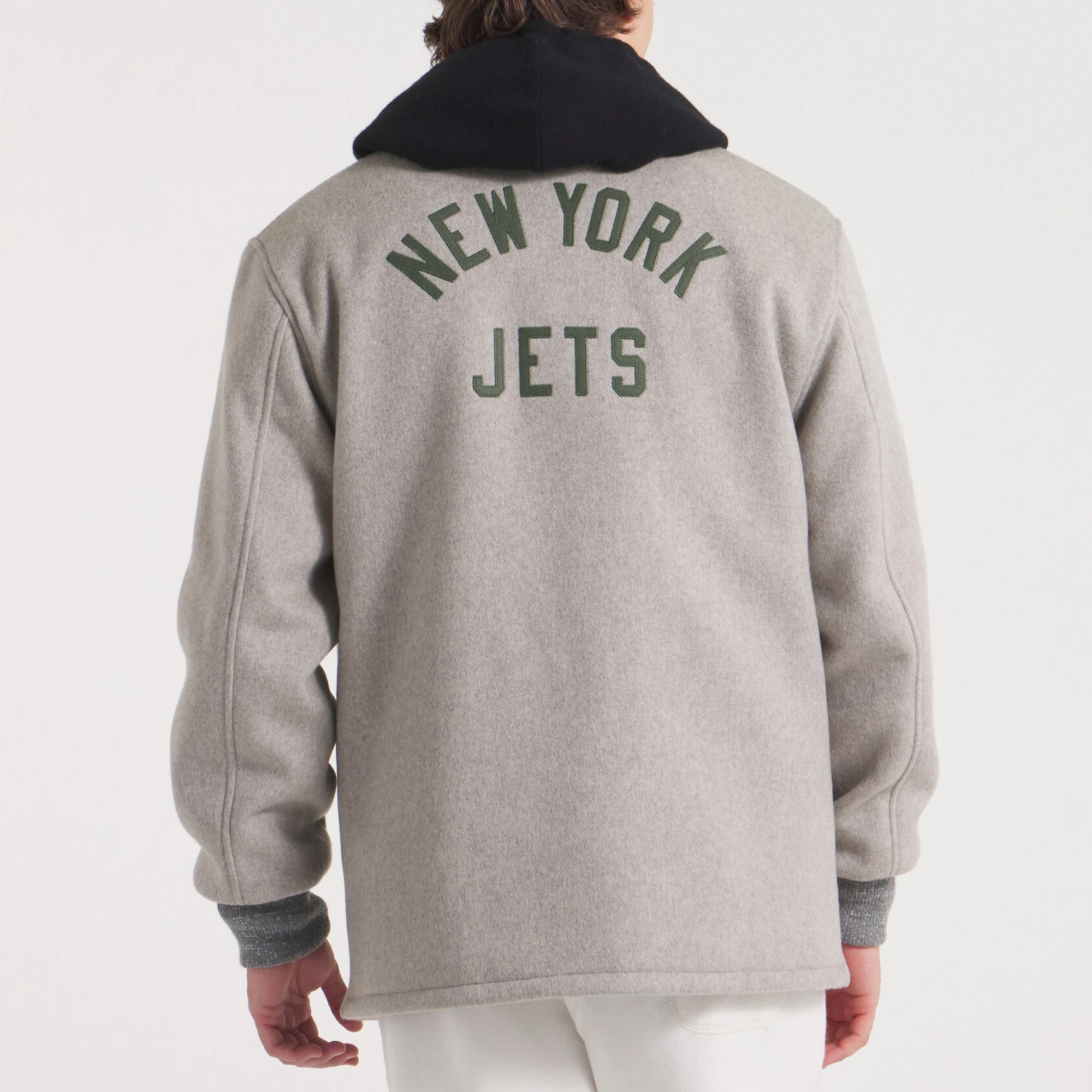New York Jets Cashmere Coaches Full-Snap Varsity Jacket - Image 2