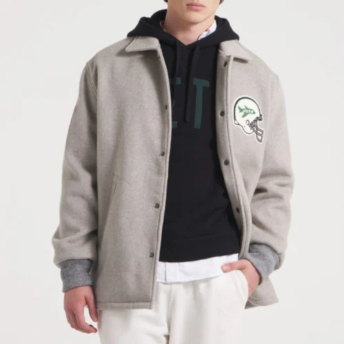 New York Jets Cashmere Coaches Full-Snap  Varsity Jacket