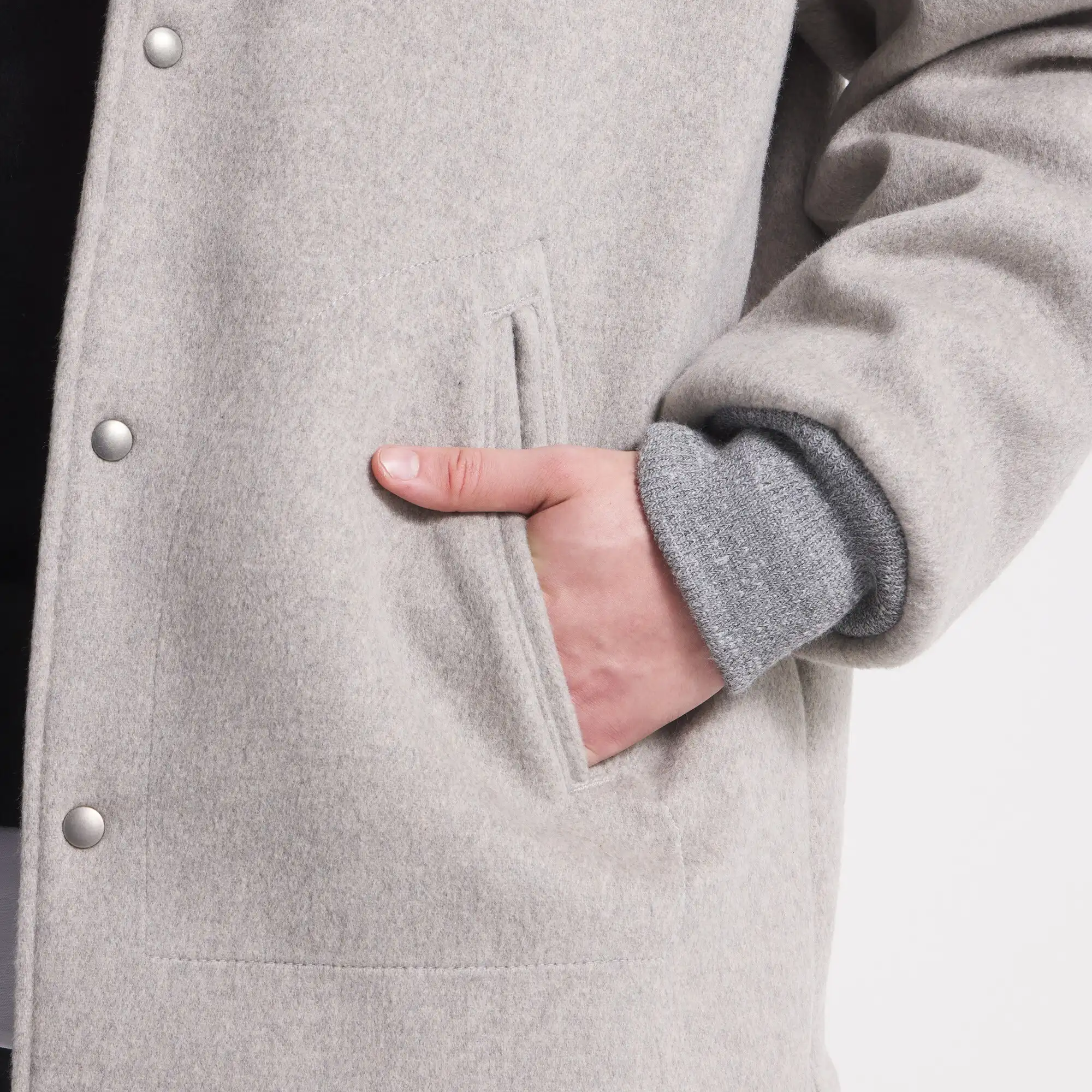 New York Jets Cashmere Coaches Full-Snap Varsity Jacket - Image 3