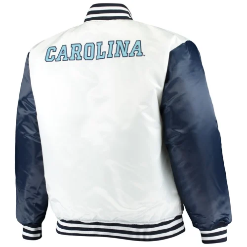 Alternative view of North Carolina Tar Heels Big & Tall White/Navy Polyester Varsity Jacket