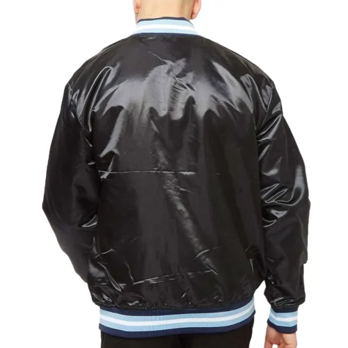 Alternative view of North Carolina Tar Heels Black Satin Varsity Jacket