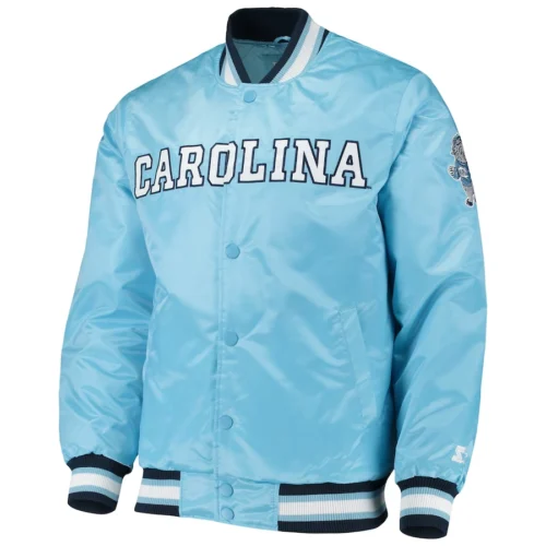 North Carolina Tar Heels O-Line Blue Satin Varsity Jacket