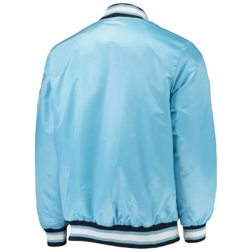 Alternative view of North Carolina Tar Heels O-Line Blue Satin Varsity Jacket