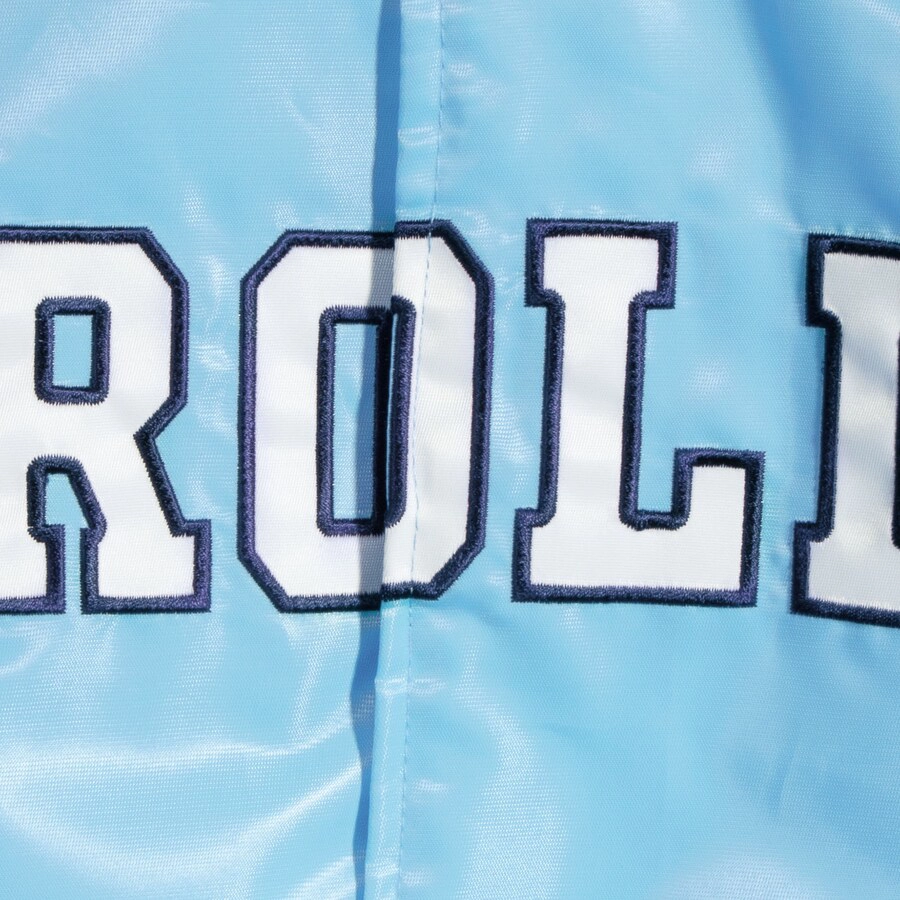 North Carolina Tar Heels O-Line Blue Satin Varsity Jacket - Image 3