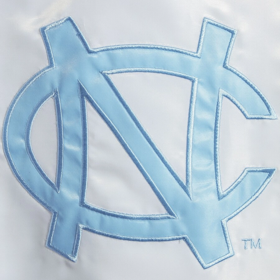 North Carolina Tar Heels The Legend White/Blue Satin Varsity Jacket - Image 3