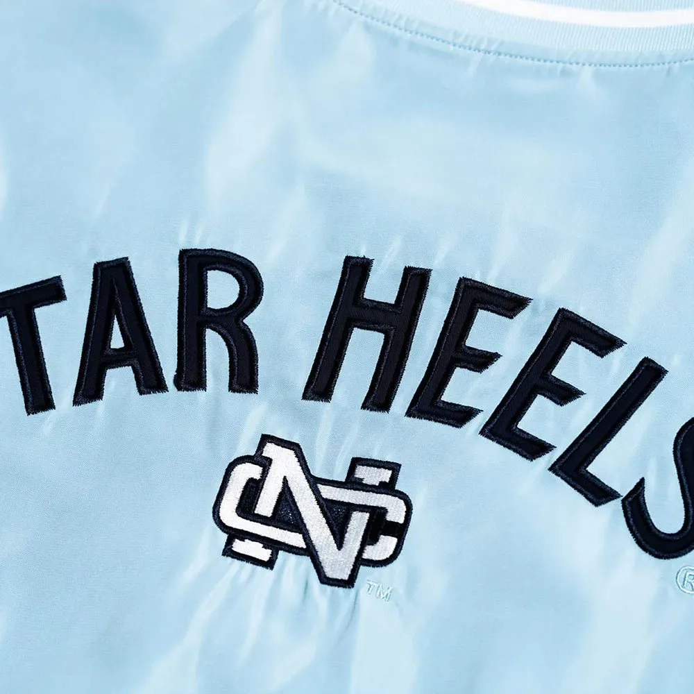 North Carolina Tar Heels Vintage Rameses Bomber Blue Satin Varsity Jacket - Image 3