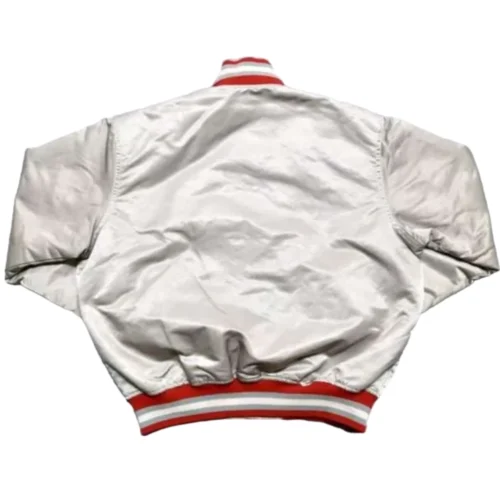 Alternative view of Ohio State Buckeyes Vintage 90’s Silver Satin Varsity Jacket