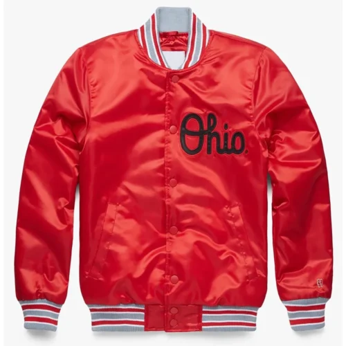 Ohio State Buckeyes Gameday Red Satin Varsity Jacket