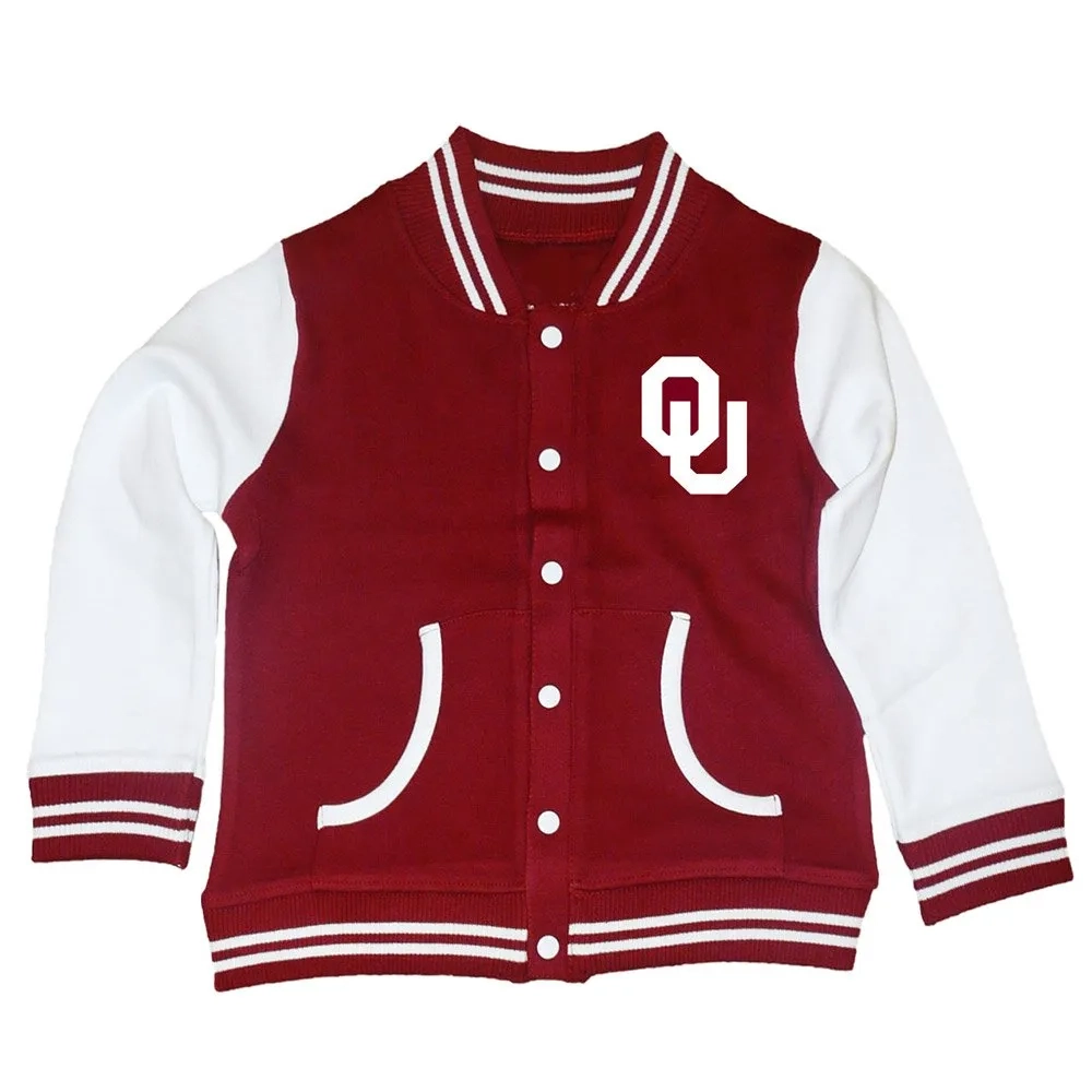 Oklahoma Sooners Full-Snap Maroon Wool Varsity Jacket