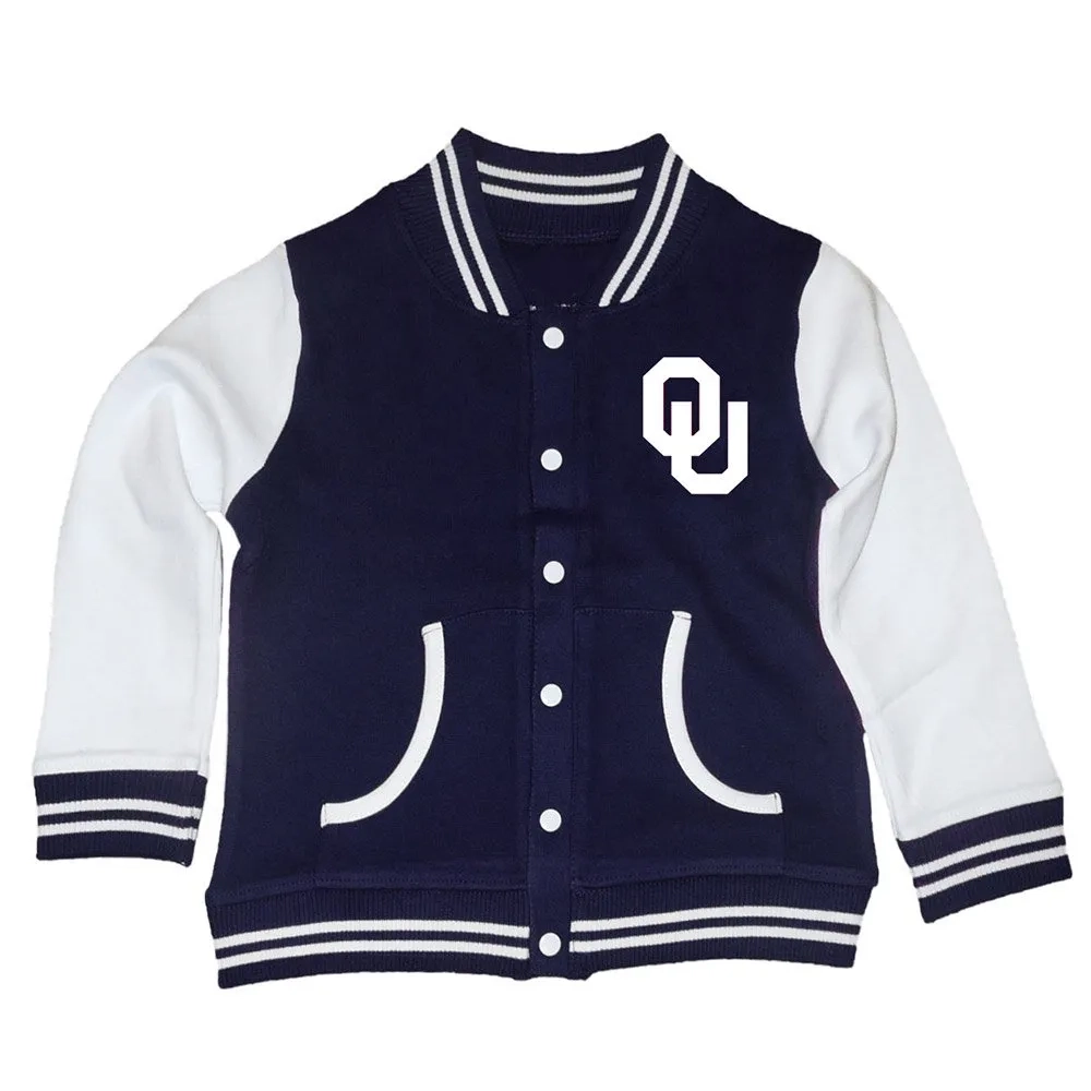 Oklahoma Sooners Full-Snap Navy Wool Varsity Jacket