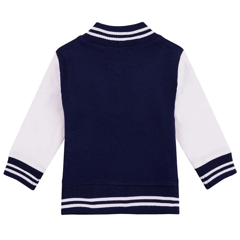 Oklahoma Sooners Full-Snap Navy Wool Varsity Jacket - Image 2