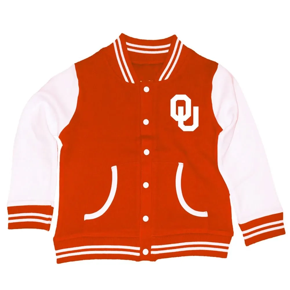 Oklahoma Sooners Full-Snap Orange Wool Varsity Jacket