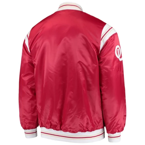 Alternative view of Oklahoma Sooners The Enforcer Red Satin Varsity Jacket