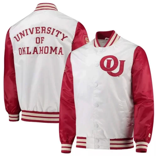 Oklahoma Sooners The Legend Black Satin Varsity Jacket - Image 3