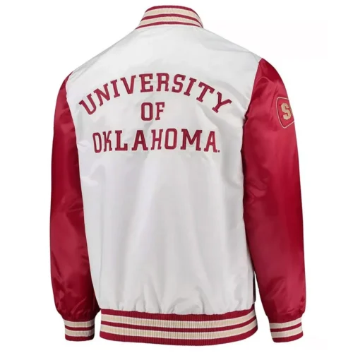 Alternative view of Oklahoma Sooners The Legend Black Satin Varsity Jacket