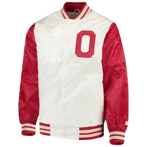 Oklahoma Sooners The Legend White/Red Satin Varsity Jacket