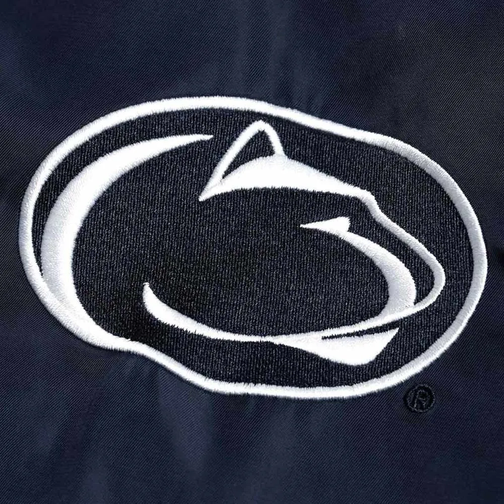 Penn State Nittany Lions Navy Satin Bomber Varsity Jacket - Image 3
