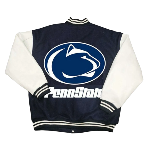 Alternative view of Penn State Nittany Lions Wool & Leather Varsity Jacket Navy/White