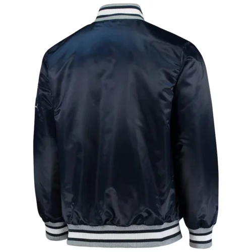 Alternative view of Penn State Nittany Lions O-Line Navy Satin Varsity Jacket