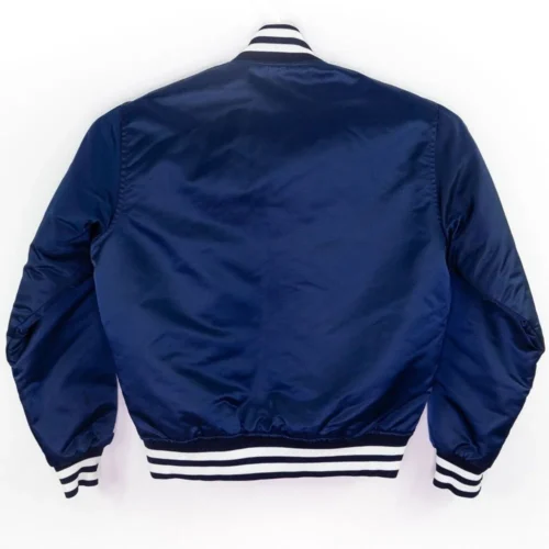 Alternative view of Penn State Nittany Lions Full Snap Navy Satin Varsity Jacket