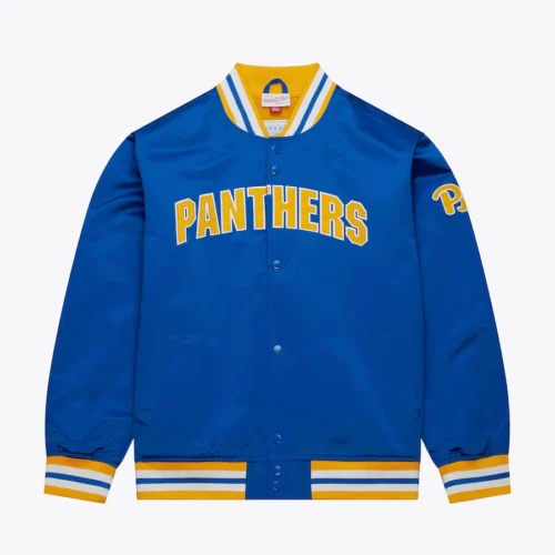 Pittsburgh Panthers Onfield Lightweight Blue Satin Varsity Jacket