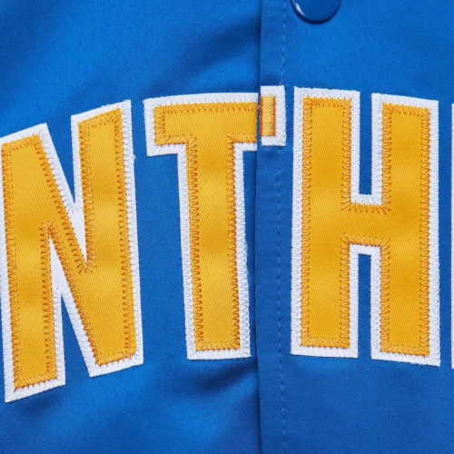 Pittsburgh Panthers Onfield Lightweight Blue Satin Varsity Jacket - Image 3