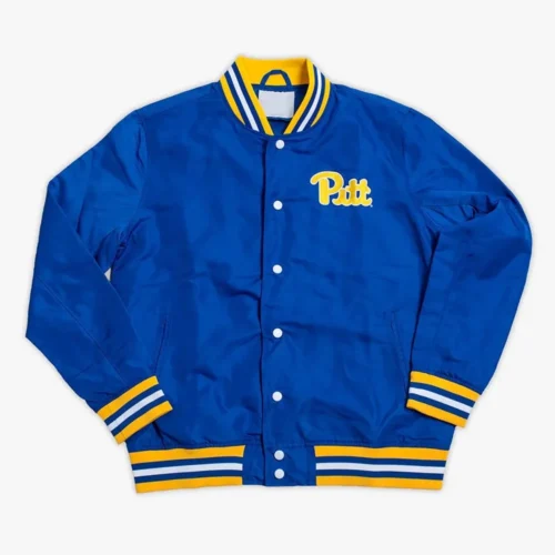 Pittsburgh Panthers 1970’s Bomber Blue Satin Varsity Jacket