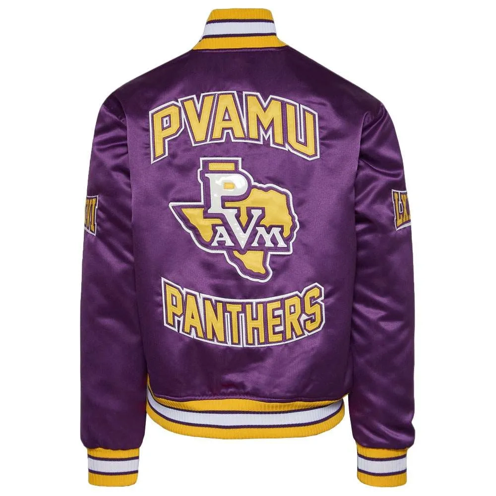 Prairie View A&M Panthers Remix Purple Satin Varsity Jacket - Image 2