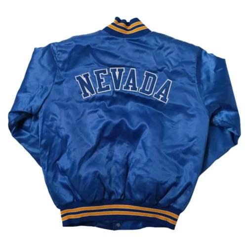 Alternative view of UNLV Rebels Vintage Blue Satin Varsity Jacket