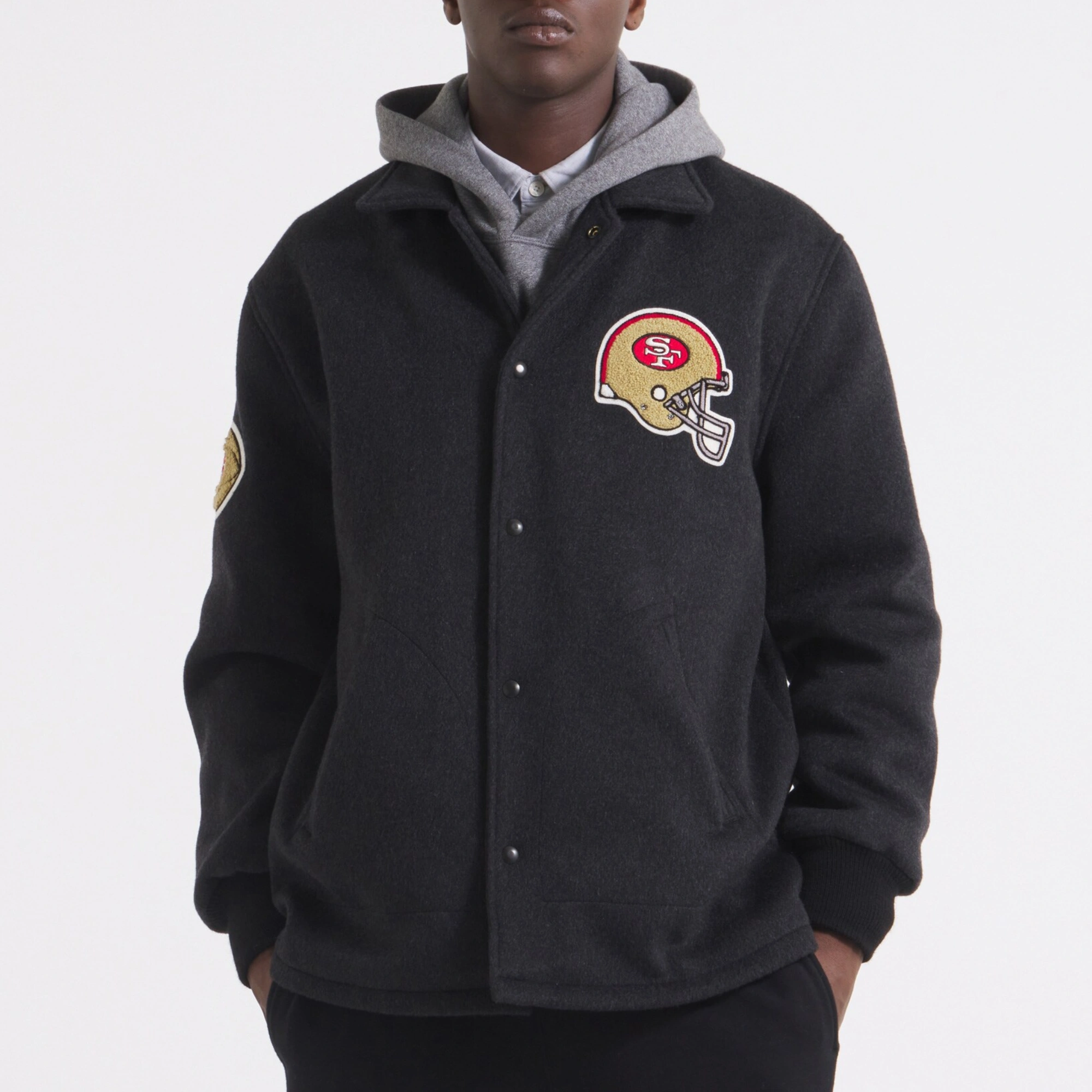 San Francisco 49ers Cashmere Coaches Full-Snap Wool Varsity Jacket