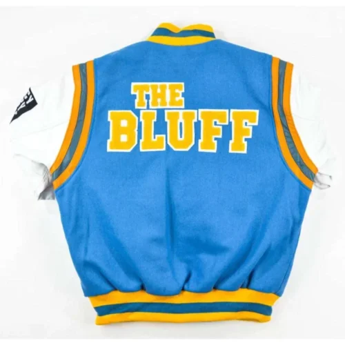Alternative view of Southern Jaguars Motto 2.0 Blue/White Satin Varsity Jacket