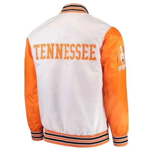 Alternative view of Tennessee Volunteers The Rookie White/Orange Satin Varsity Jacket