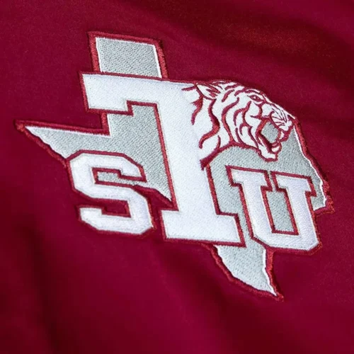 Texas Southern Tigers Cardinal Red Satin Varsity Jacket - Image 3