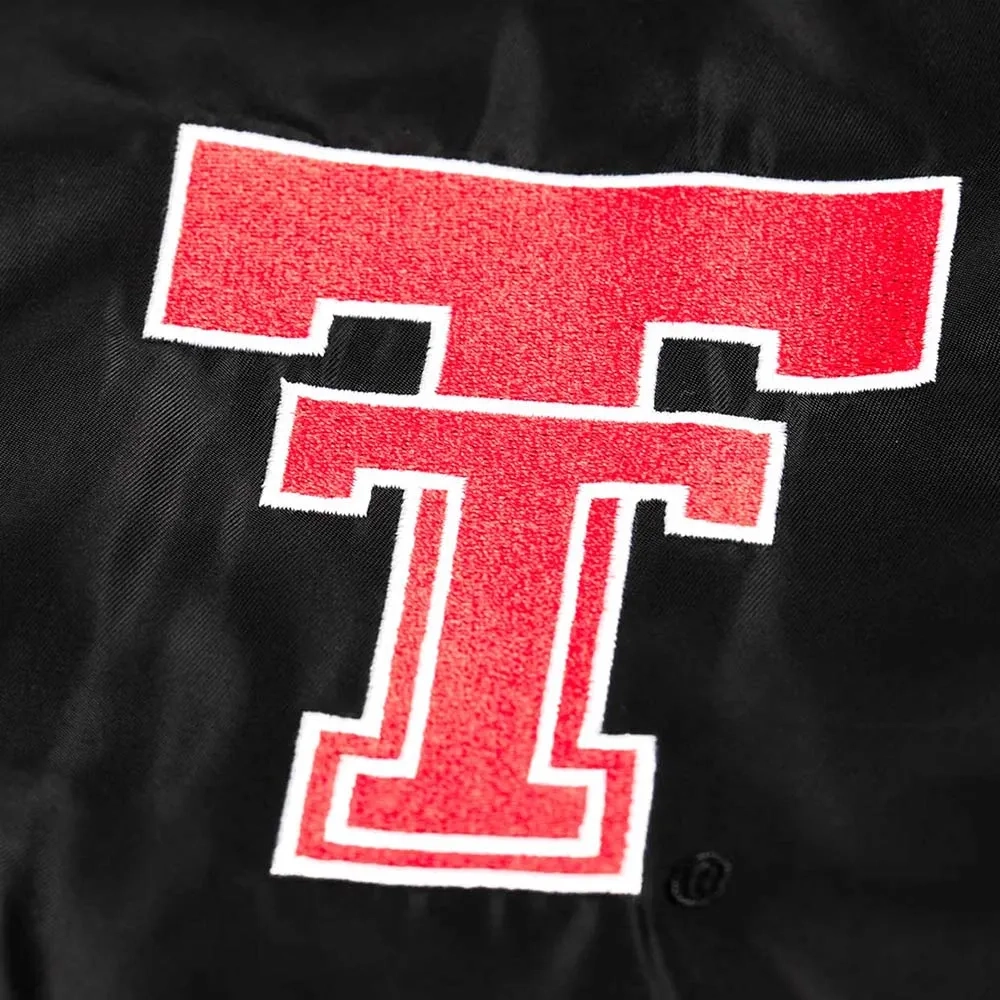 Texas Tech Red Raiders Bomber Black Satin Varsity Jacket - Image 3