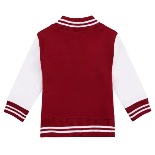 Alternative view of Nebraska Cornhuskers Letterman Red/White Wool & Leather Varsity Jacket
