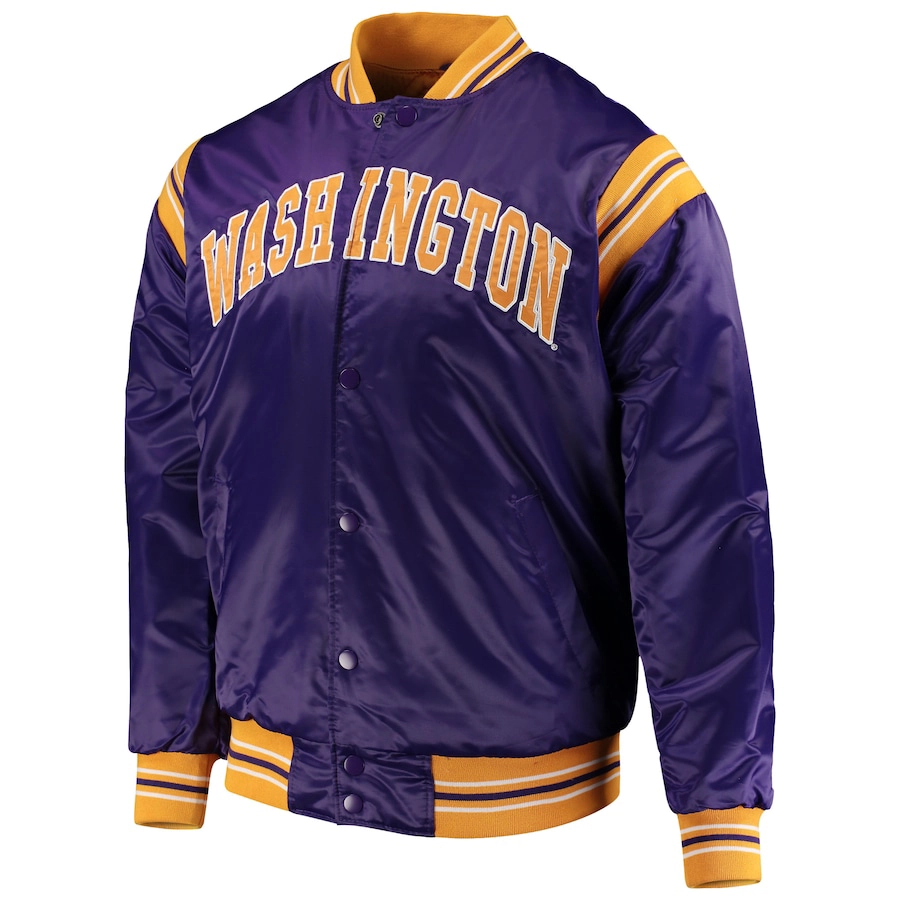 Washington Huskies The Enforcer Purple Satin Varsity Jacket