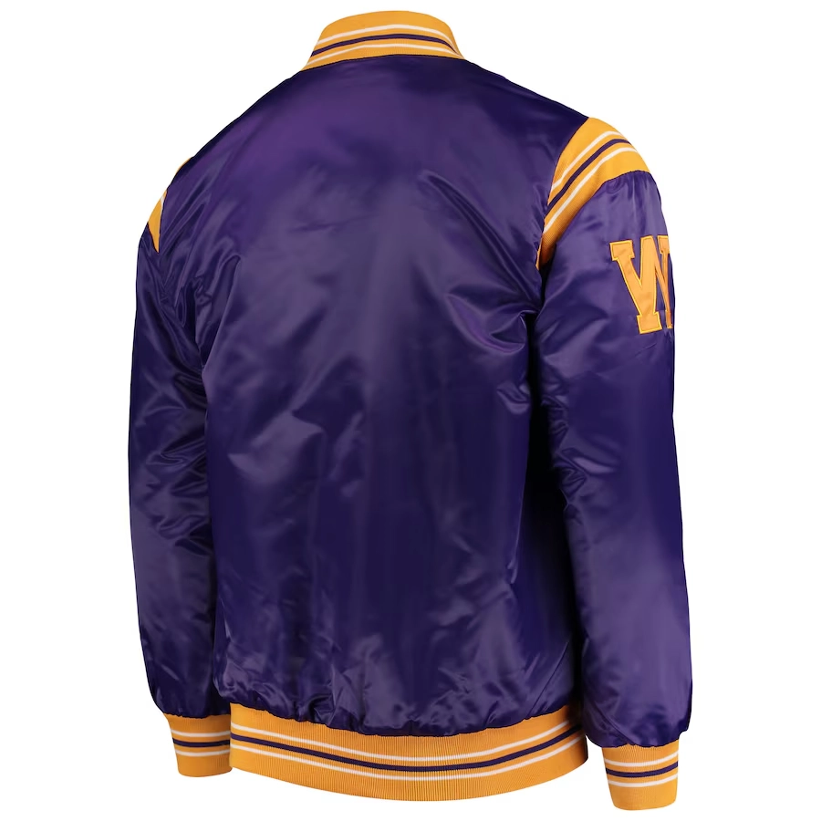 Washington Huskies The Enforcer Purple Satin Varsity Jacket - Image 2