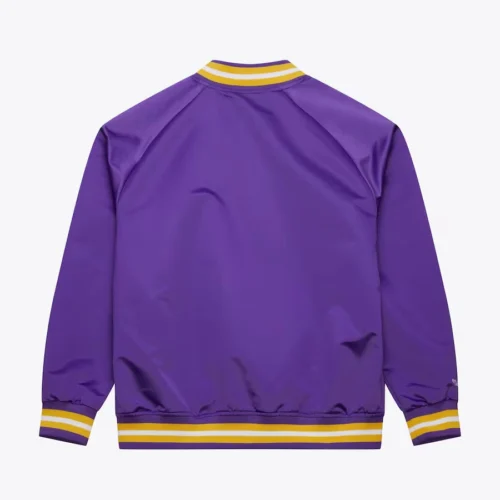 Alternative view of Washington Huskies Throwback Wordmark Purple Satin Varsity Jacket