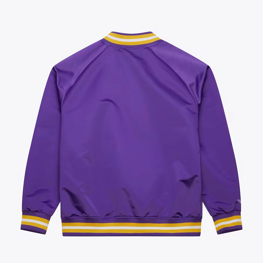 Washington Huskies Throwback Wordmark Purple Satin Varsity Jacket - Image 2