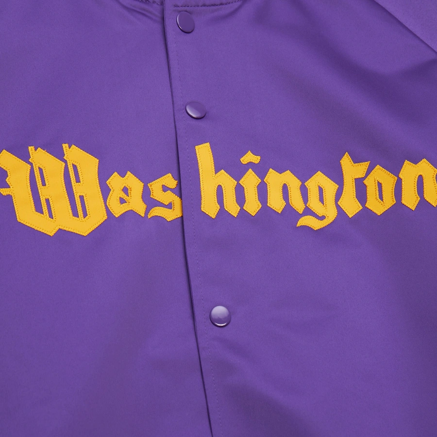 Washington Huskies Throwback Wordmark Purple Satin Varsity Jacket - Image 3