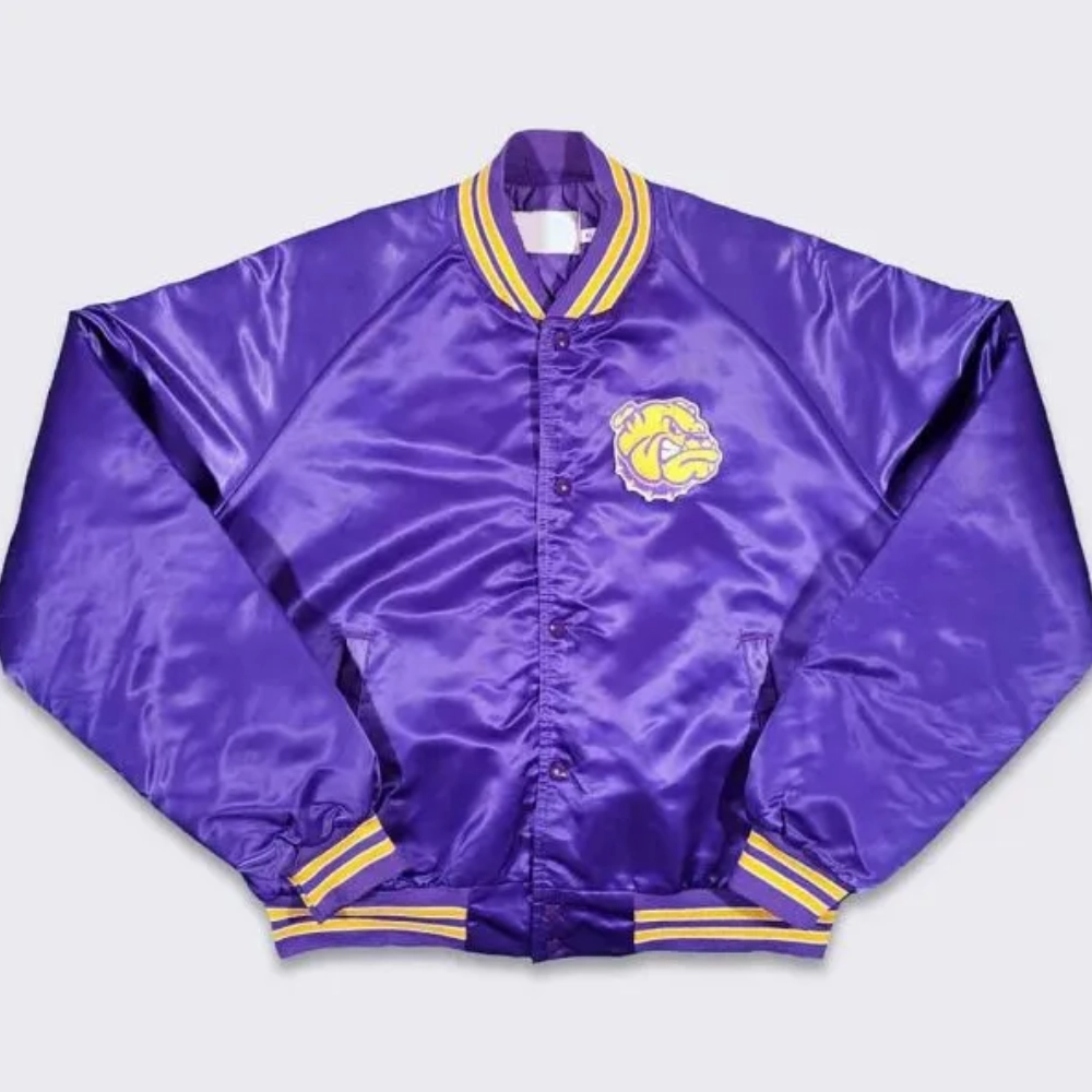 Western Illinois Leathernecks Vintage Purple Satin Varsity Jacket