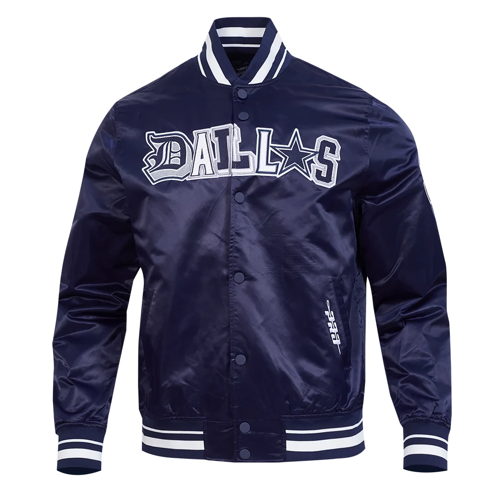 Dallas Cowboys City Ransom Navy Satin Varsity Jacke