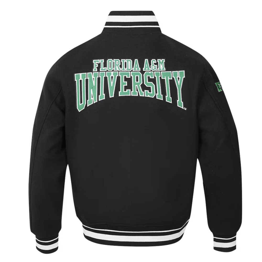 Alternative view of Florida A&M Rattlers Crest Emblem Black Wool & Varsity Jacket