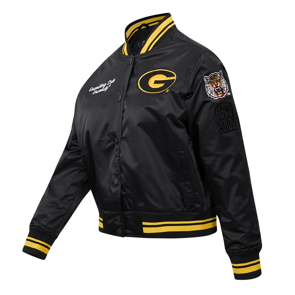 Alternative view of Grambling State Tigers Women’s Classic Black Satin Varsity Jacket