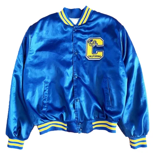 California Golden Bears Vintage 80’s Blue Satin Varsity Jacket