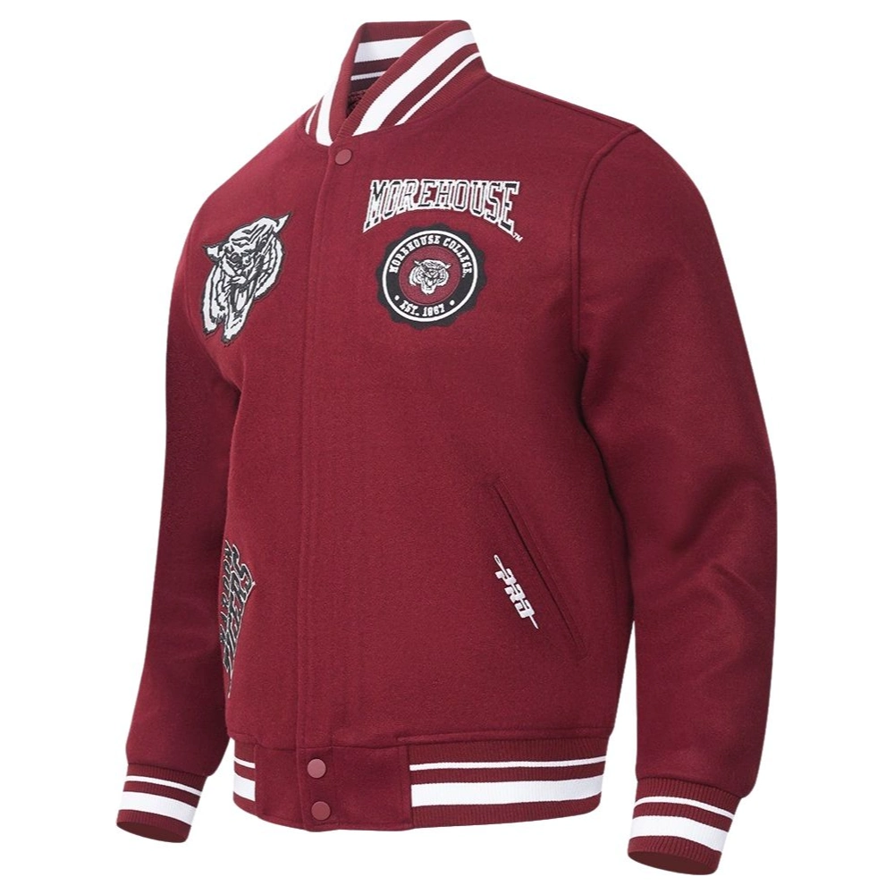 Alternative view of Morehouse Maroon Tigers Classic Maroon Wool Varsity Jacket